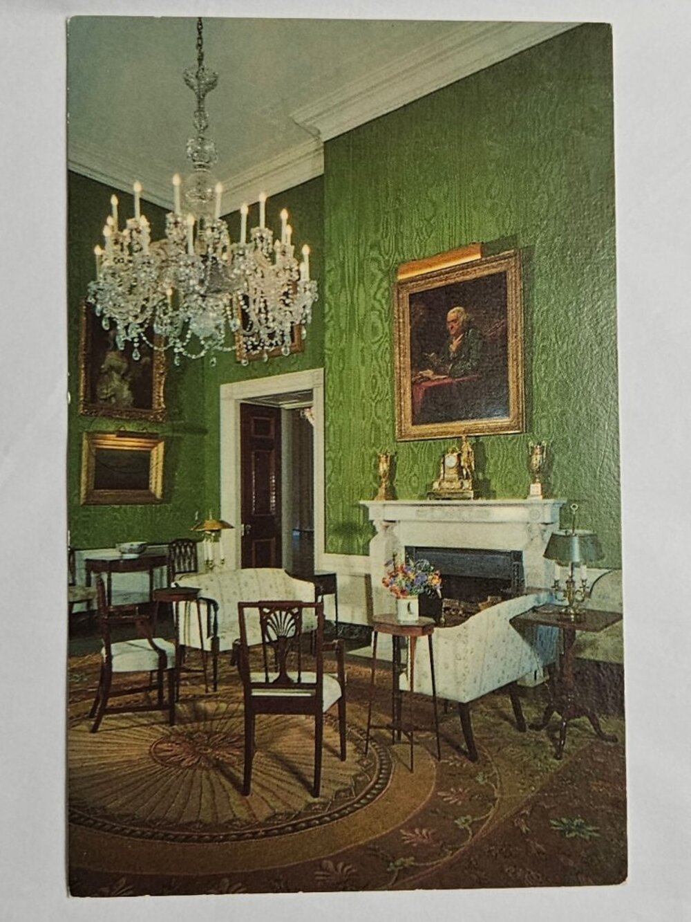 White House Green Room Used for Informal Receptions Postcard